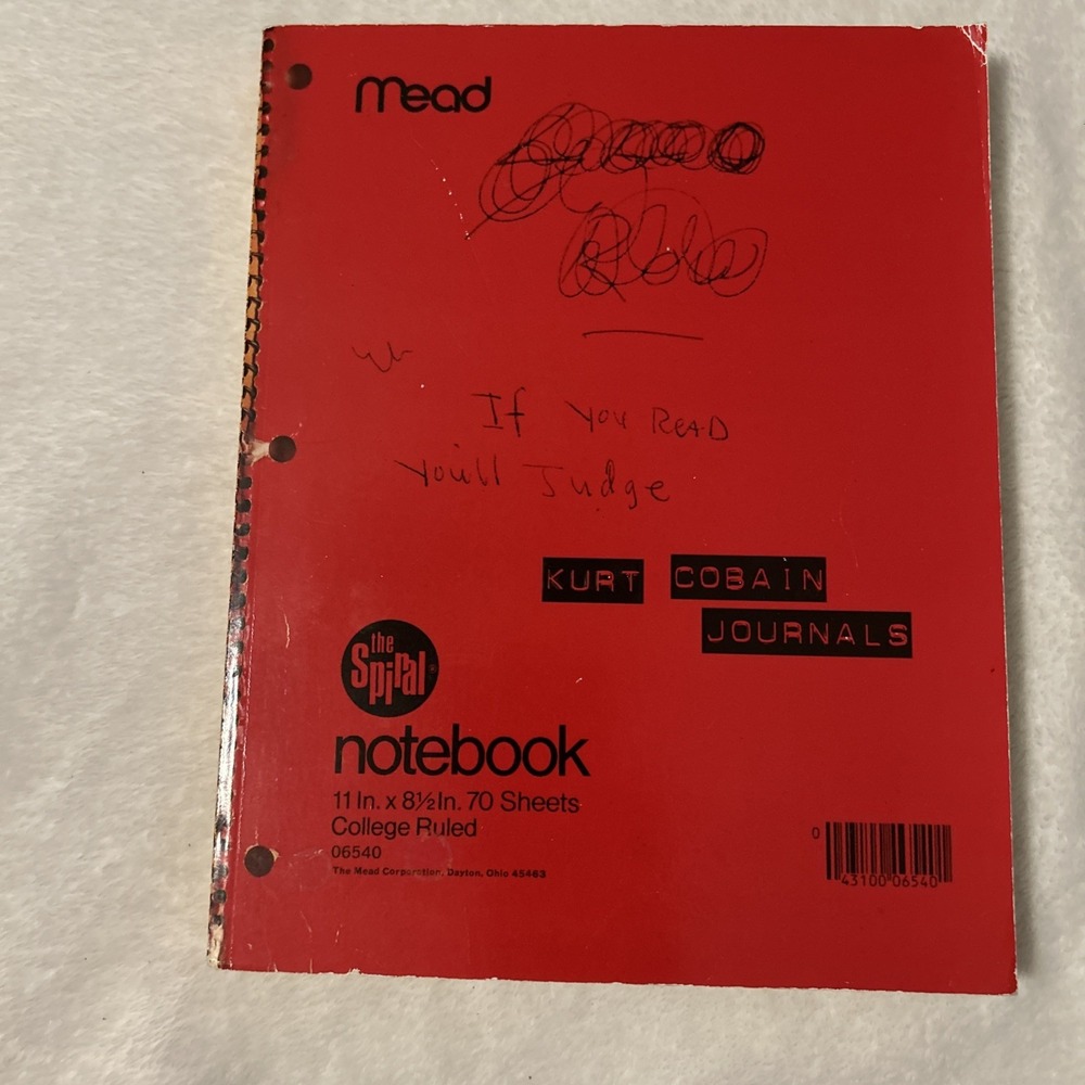 Kurt Cobain Journals Mead Spiral Notebook Nirvana Grunge Red Rare Collectible